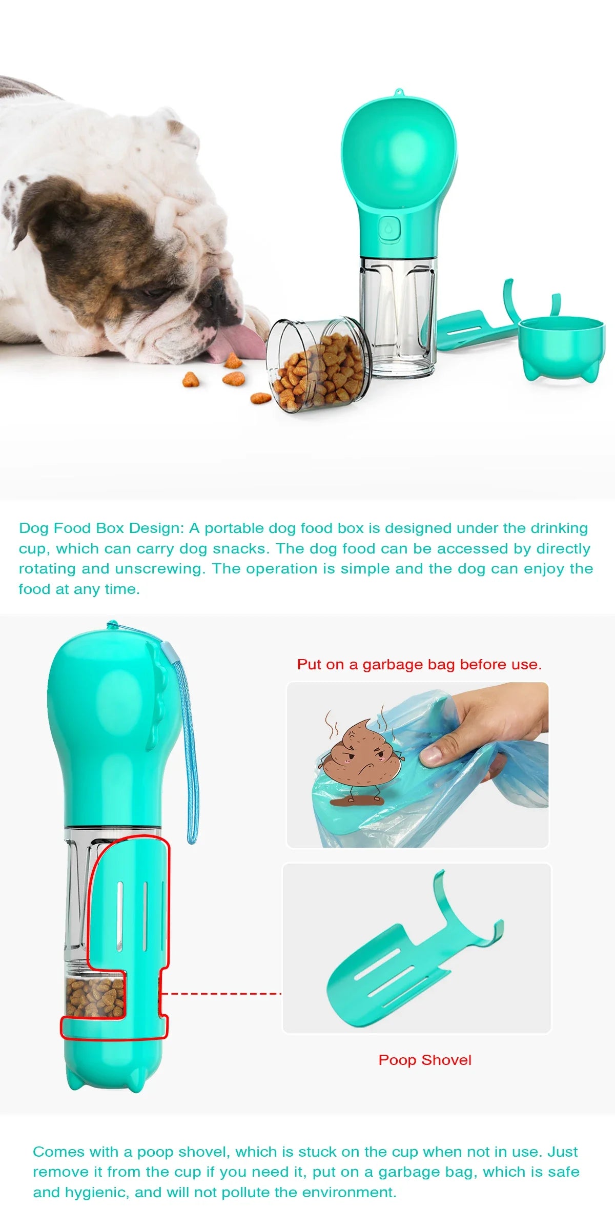 Portable cat and dog water bottle